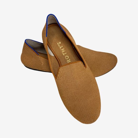 Rothy’s The Loafer Camel Brown Knit Flats Size 8 Sustainable Slip On Shoes - Picture 1 of 11